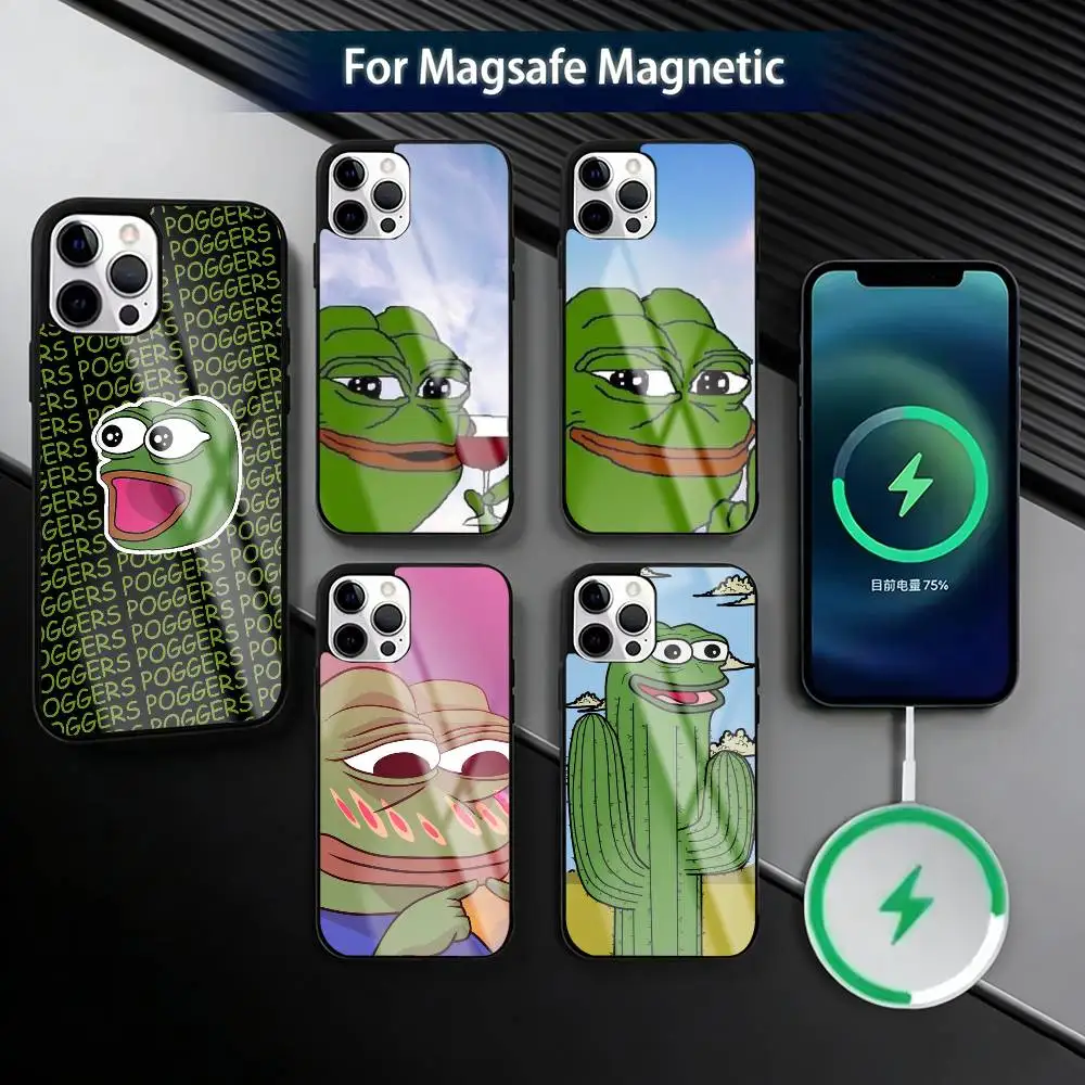 

P-Pepe the Frog Phone Case For iPhone17,16,15,14,13,12,11 Plus,Pro Magnetic with Magsafe Wireless Charging