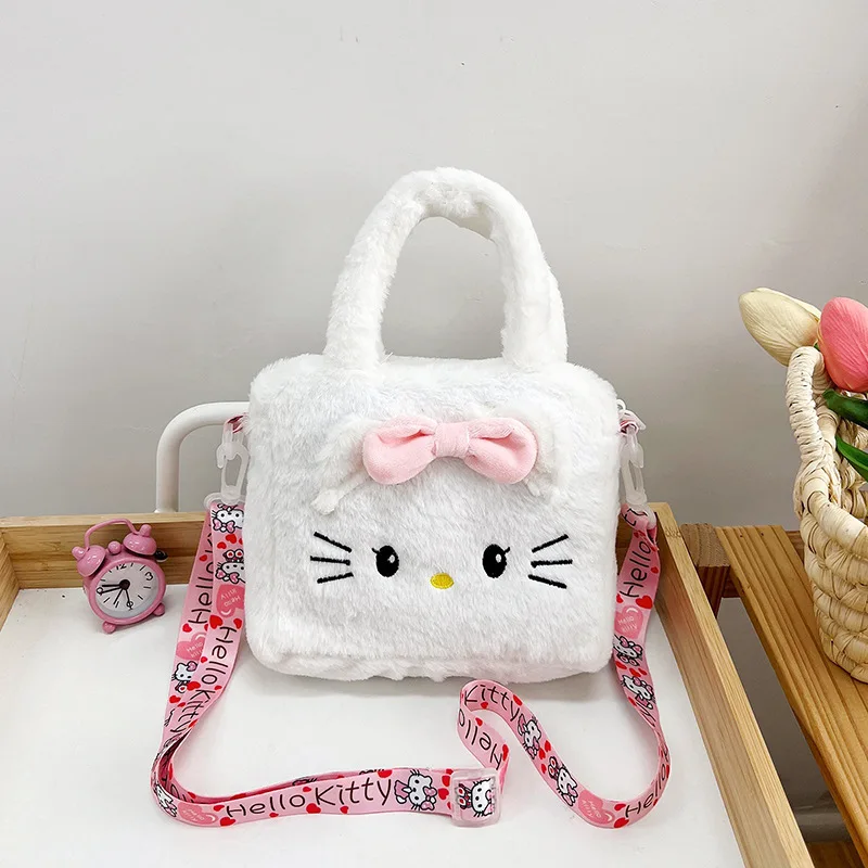 Sanrio's new cute HelloKitty plush crossbody bag, Kuromi tote bag, Yugui dog shoulder bag, girls' birthday gift, fans' gift