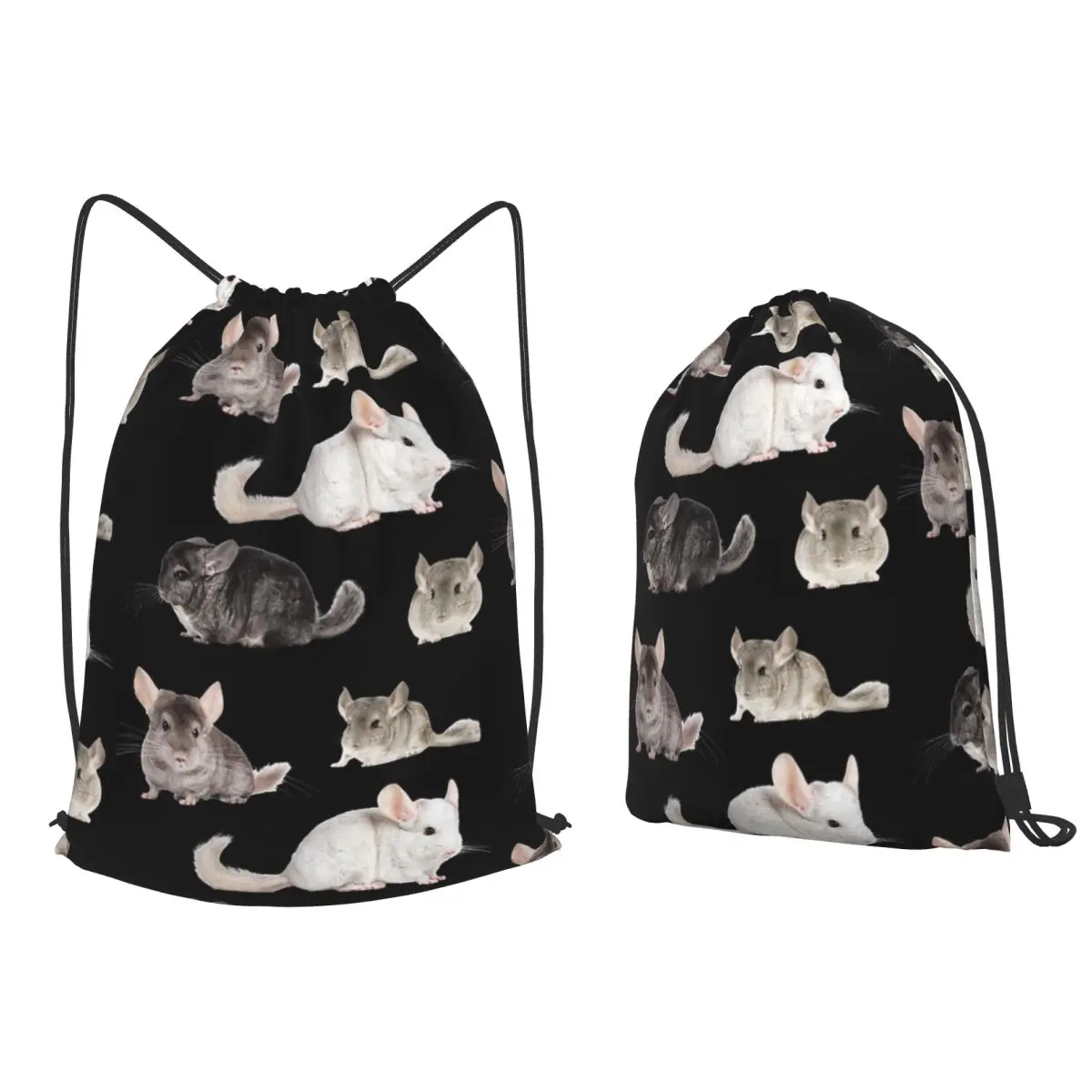 Chinchilla Sticker Pack Backpacks Portable Drawstring Bags Sundries Bag Book Bags for Man Woman Students