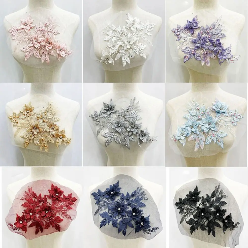 

Sequins Flower 3D Embroidery Patches Handmade Clothing Applique Embroidered Floral Patches Sewing On Patches DIY
