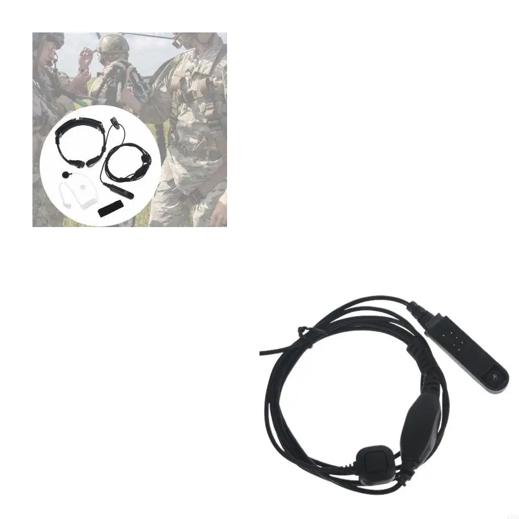 J78A Throat Mic Walkie Talkie Earpiece Covert Acoustic Tube Finger PTT Headset for Baofeng UV-9R 2 Way Radio