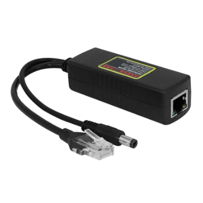 

ABSQ-POE Splitter IEEE 802.3AT Standard DC 48-52V Input 12V/1A-2A DC Output For CCTV IP Camera Security System