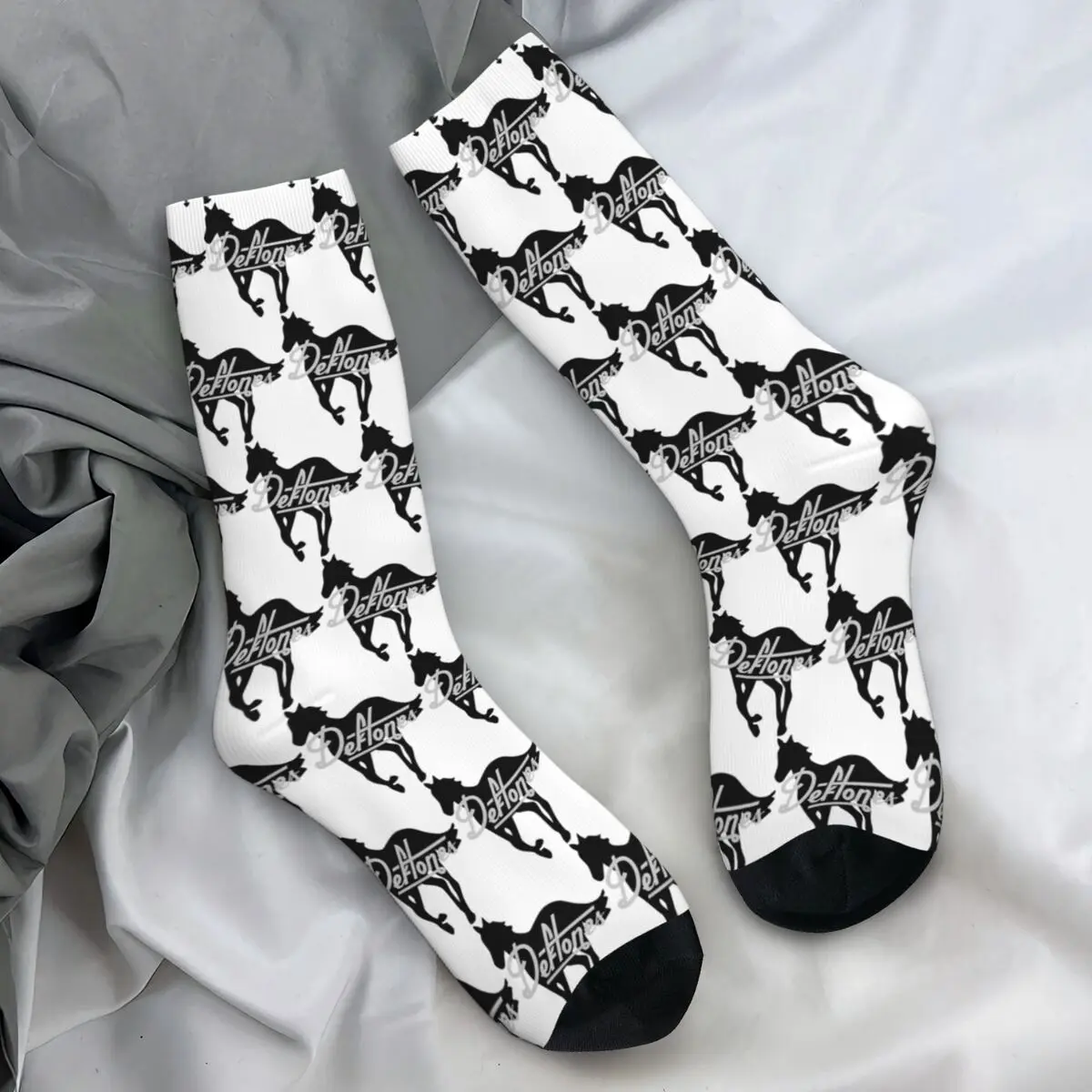 Deftones Metal Punk Socks Casual Stockings Adults Men Soft Breathable Running Socks Spring Graphic Anti Skid Socks