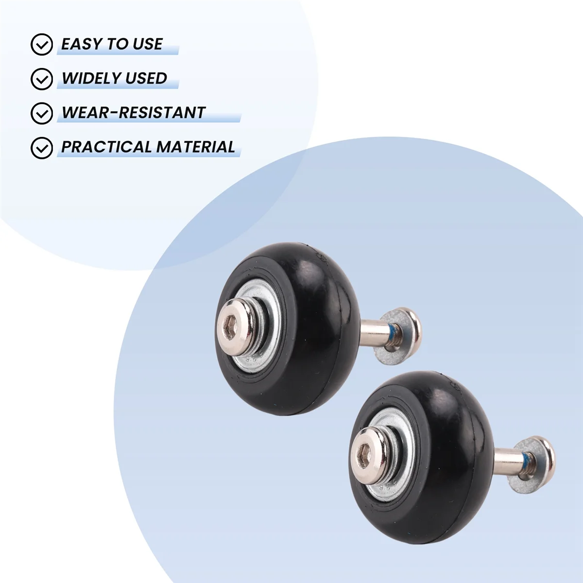 2 Sets of Luggage Suitcase Replacement Wheels Axles Deluxe Repair Tool OD 35mm