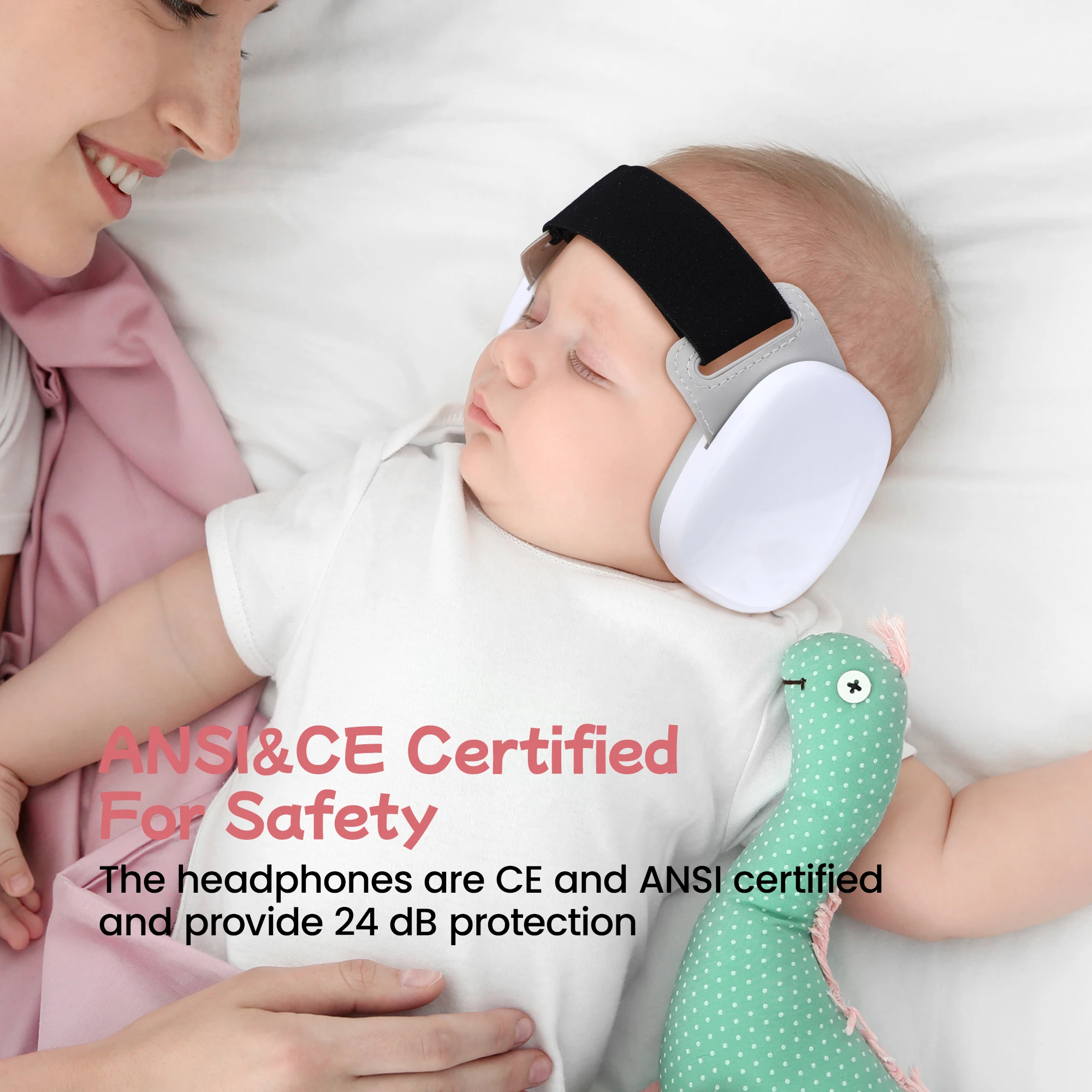 

Baby Ear Protection Headphones - Soft Noise Reducing Earmuffs for Infants & Toddlers, Comfortable Elastic Band for Sleeping