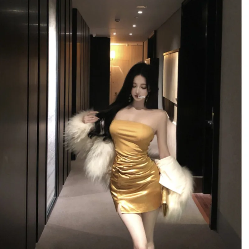 Ele Satin noeud épissure minceur enveloppement autour moulante Dr taille haute ort jupe fermeture éclair Ba fermeture No Sve H ape