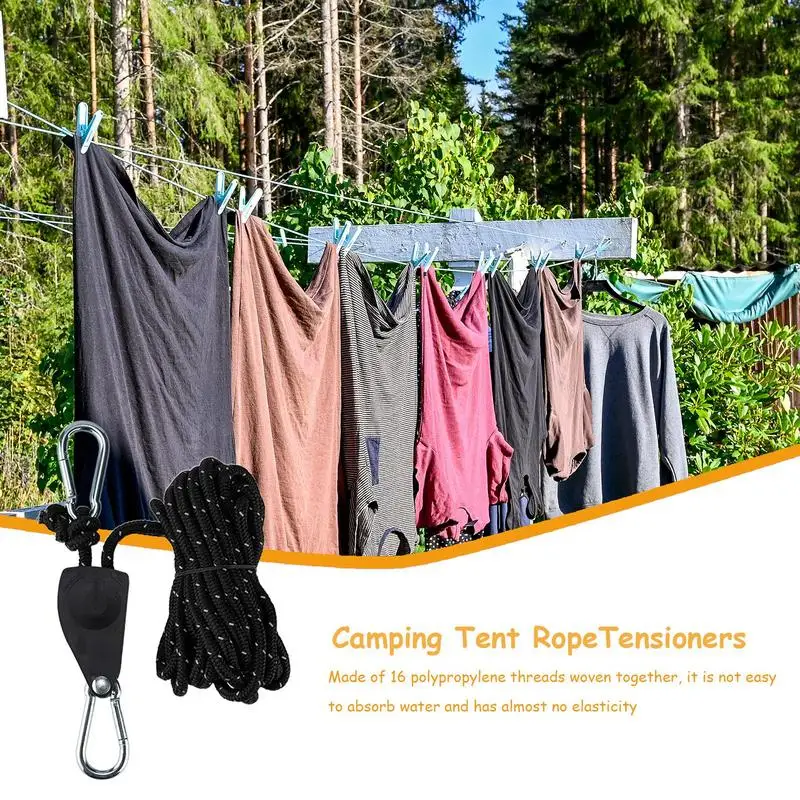 Tie Down Rope Pulley Patio Canopy Pulley System 0.2inch Thick Adjustable Hanger Rope Aluminum Alloy Adjuster For Shelters Helper