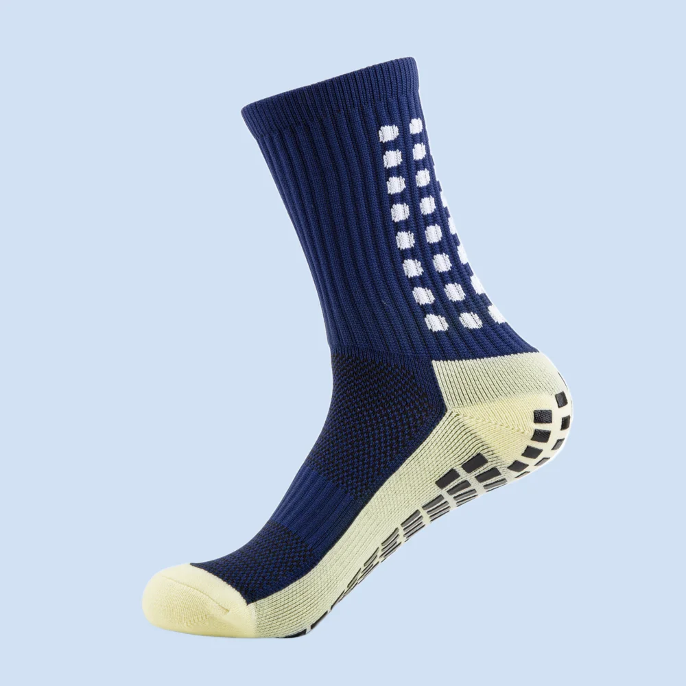 Calcetines de fútbol antideslizantes para hombre y mujer, medias de alta calidad, informales, para deportes al aire libre, fútbol y Yoga, color blanco y negro, 3/6 pares