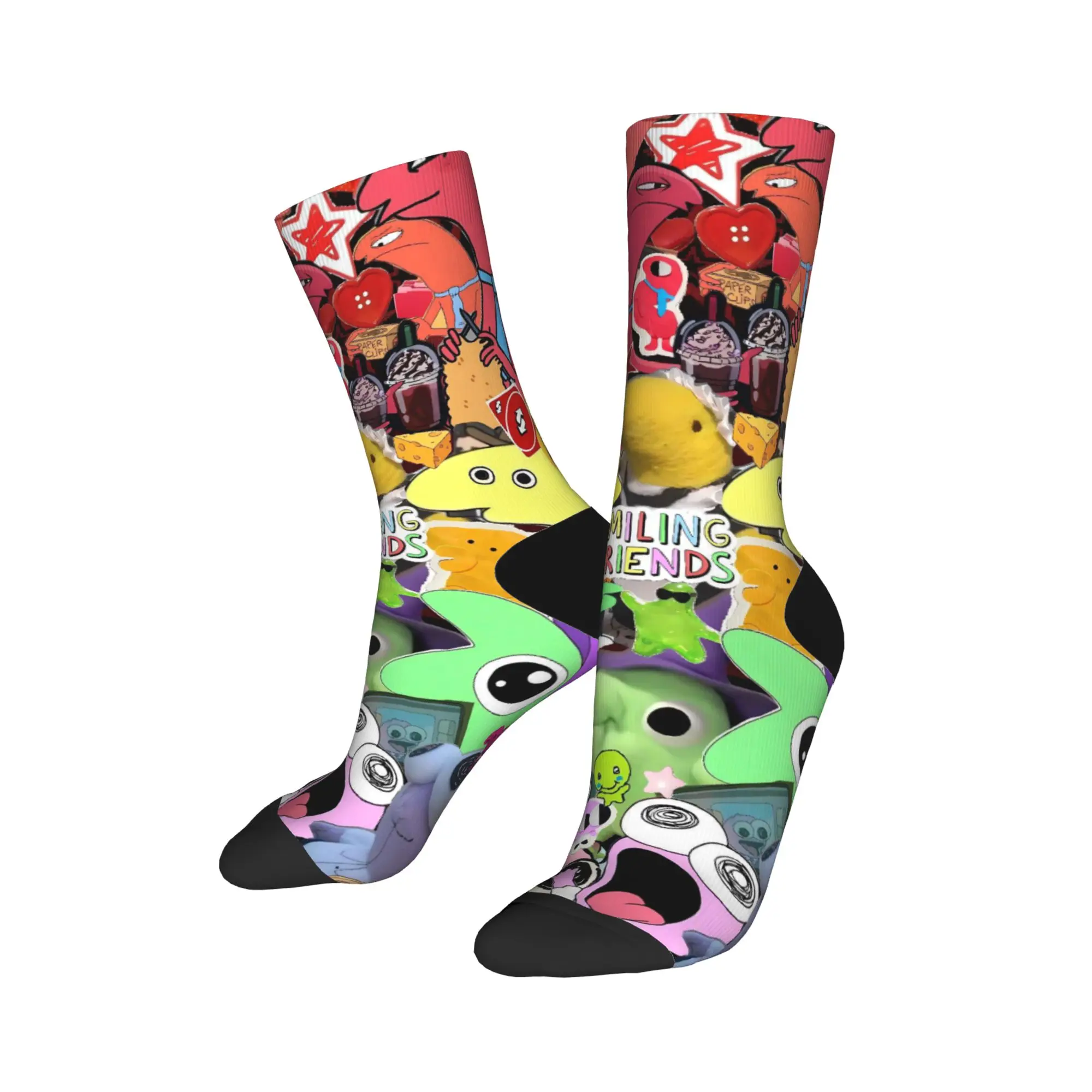 笑顔の友達ストッキングデザインエレガントな靴下秋の滑り止め靴下男性ランニング快適な靴下