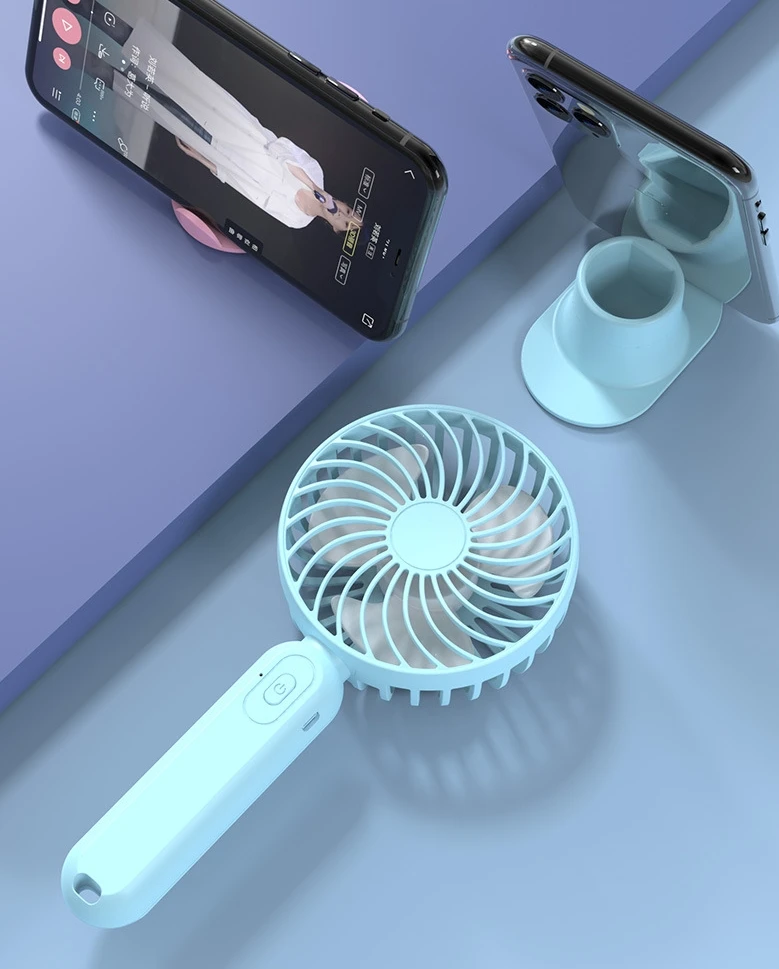 Mobile Phone Bracket Three-Speed Adjustment Mute Hand-Held Small Fan Mini Usb Student Portable Charging Fan