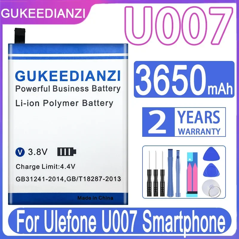 Сменный аккумулятор GUKEEDIANZI U 007 3650 мАч для Ulefone U007, аккумуляторы для смартфонов + Бесплатные инструменты