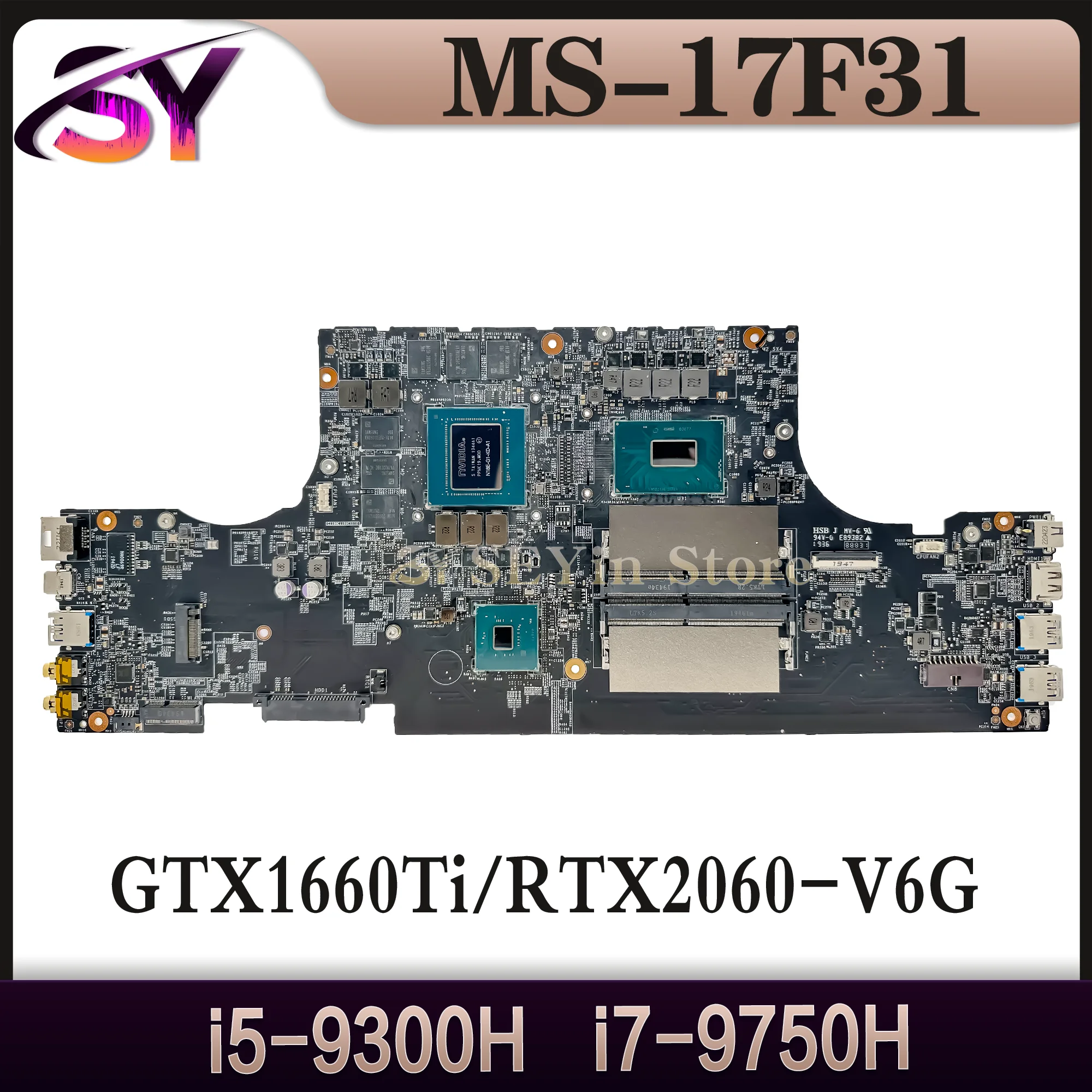 

Mainboard For MSI MS-17F31 MS-17F3 Laptop Motherboard i5 i7 9th Gen GTX1660Ti/RTX2060-V6G 100% TEST OK