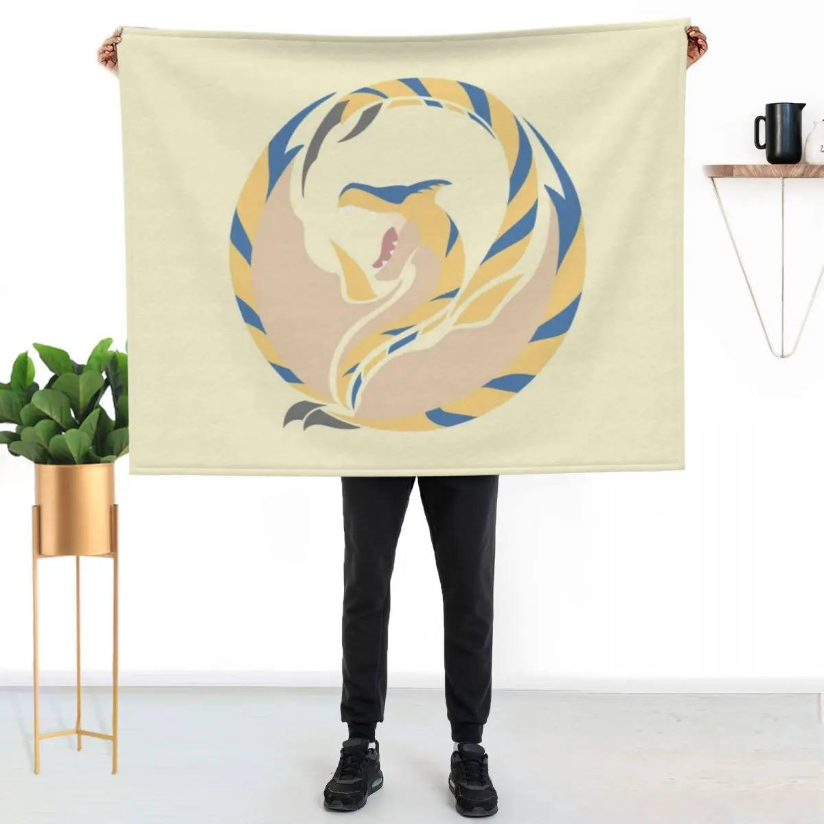 

The Roaring Wyvern - Tigrex Throw Blanket Cozy Throw Blanket for Bed Sofa Chair