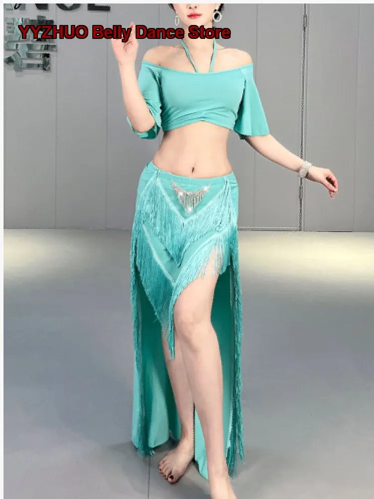 Women's Adult Irregular Fringe Sexy Long Skirt Ensemble Oriental Performance Costume