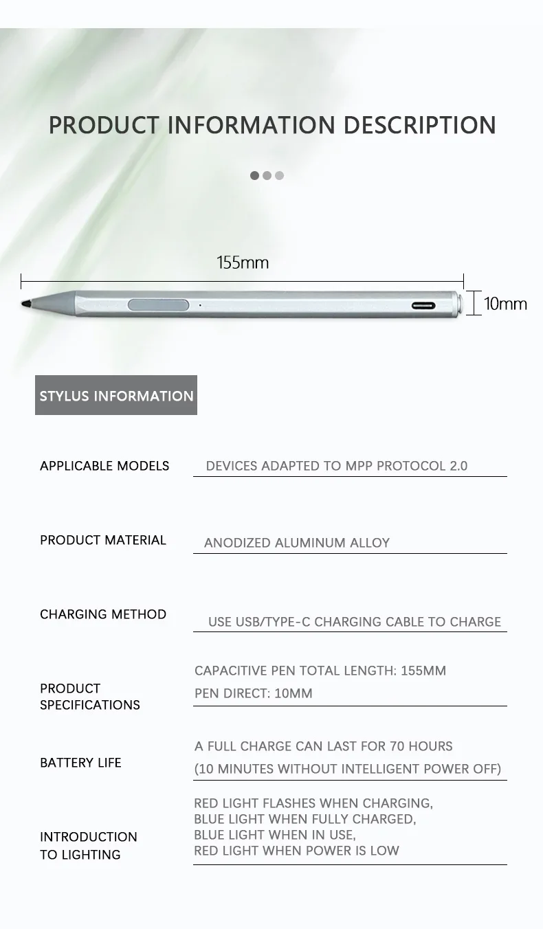 Imagem -06 - Caneta Stylus para Microsoft Surface Pro Usb-c Carregamento Microsoft Surface Pro 10 x Surface Pro 11 go Computador Portátil Livro 2024