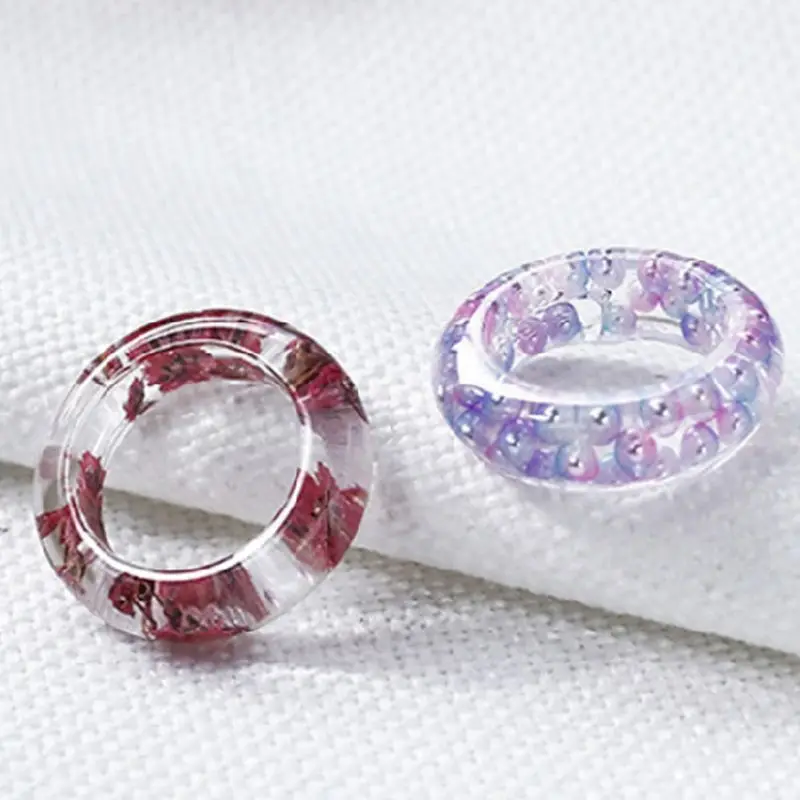 Exquisite Crystal Epoxy Ring Mold Jewellry Making Resin Moulds Ring Casting Mold