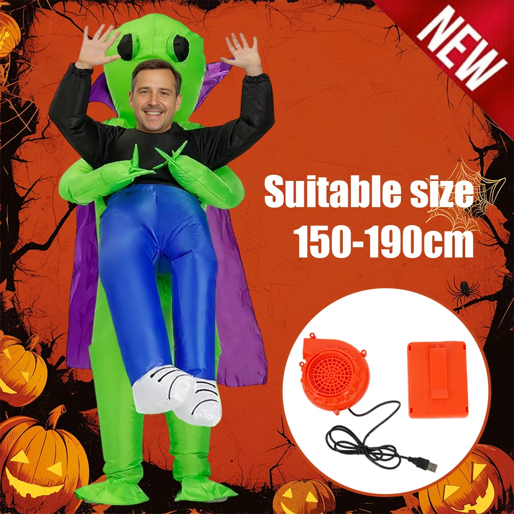 Alien-Set Statue und Skulptur Lustiges Kostüm für Erwachsene Lila Umhang 150-190cm Halloween-Party Dreistufiges Schnelles Themen-Aktivitätskostüm Rollenspiel Campus