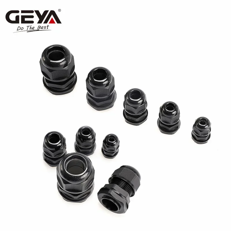 SALE GEYA Waterproof Cable Gland Cable Entry IP68 PG7 for 3-6.5mm PG9 PG11 PG13.5 PG16 PG21 Black Nylon Plastic Connector