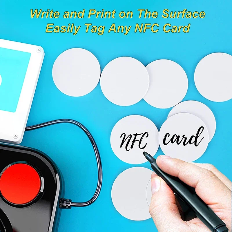 50/100pcs NFC Coin 13.56MHz 25mm round NTAG215 Ultralight Blank White Card Label RFID for Access Control Supply Chain Management