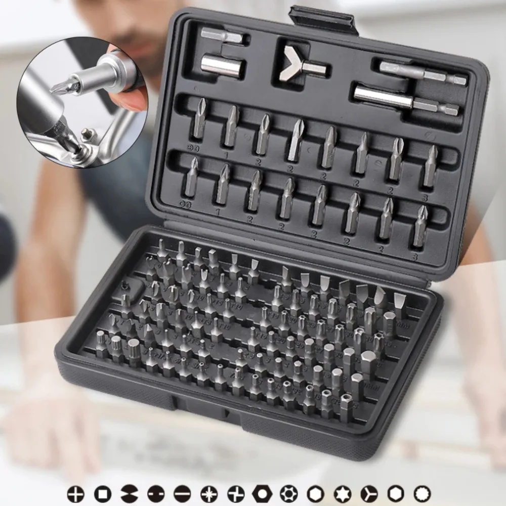 

100Pcs 1/4" Torx Hex Torq Security Bit Set Tamper Proof Case Screwdrivers Bits For Harley, BMW, KTM And All Japanese Model