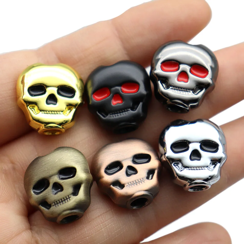 6 Stück Gitarren-Knopfgriffe in Totenkopfform aus Metall für Folk-, E- und Akustikgitarren – Detail 14