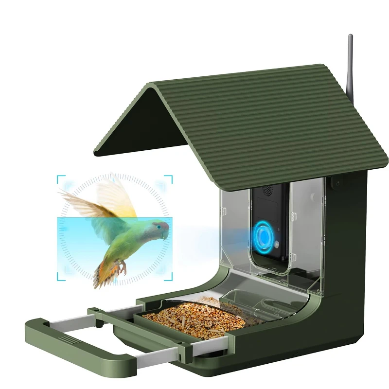 

8MP 4K ultra-high definition resolution 2.4G/5G dual-band 10000 + bird AI recognition, intelligent bird feeder camera IP66