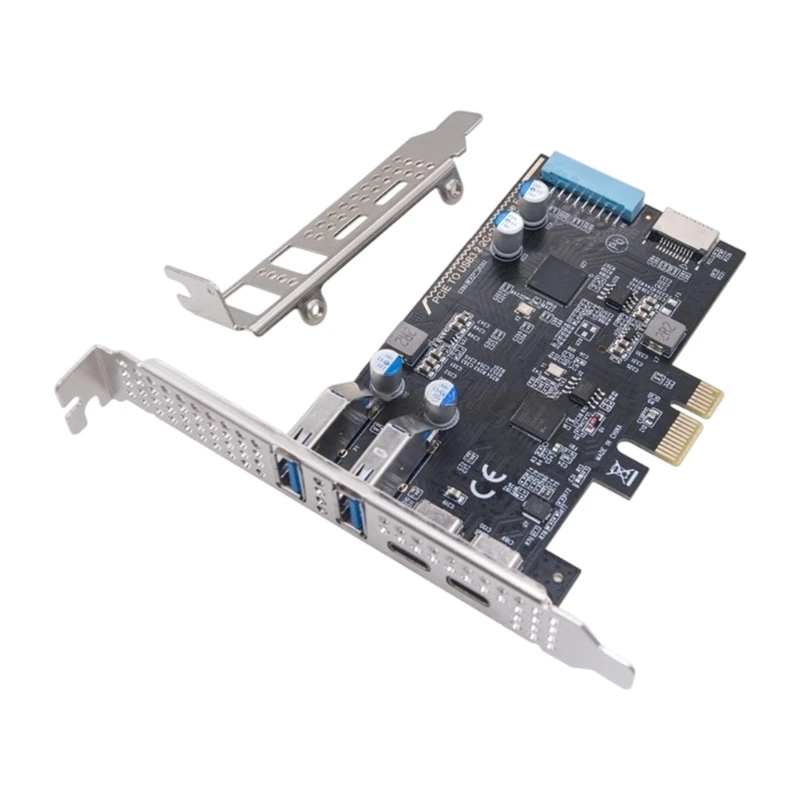 LX0B PCIE To 4 Port Type C Type E 19Pin IDC Expansion Card Adapter Card 5Gbps PCIE NEC720201 Chip For Desktop Computer