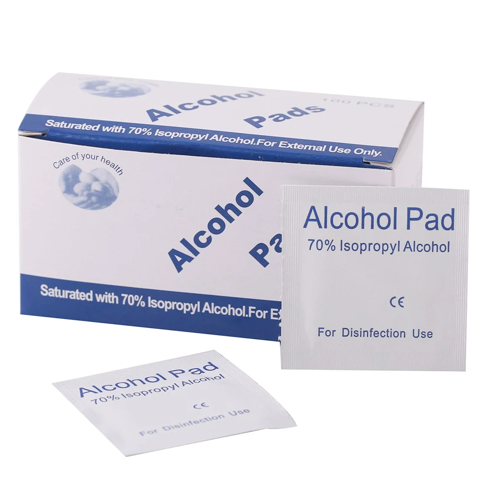 100 pz/scatola alcool salvietta bagnata monouso Prep Swap Pad antisettico per la pulizia della pelle tampone per il trucco