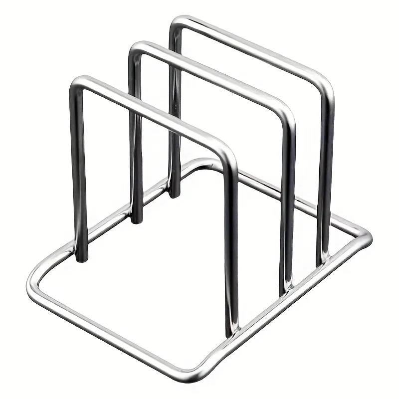 1 st ruimtebesparende roestvrijstalen potdeksel en snijplank organizer combo - robuust aanrechtrek, keukenorganizer