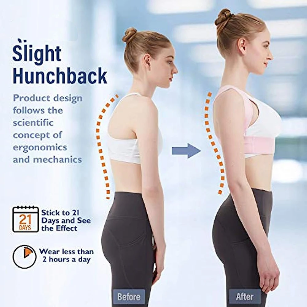 SSUNTAK Adjustable Back Posture Corrector Belt Invisible Breathable Hunchback Corrector for Adult Men Women Shoulder Home Office
