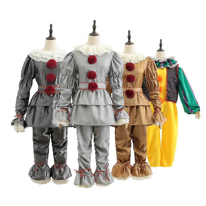 

Halloween Carnival Costume for Men Women Pennywise Cosplay Costume Stephen King It Chapter Horror Clown Party Prop Sets Cosplay