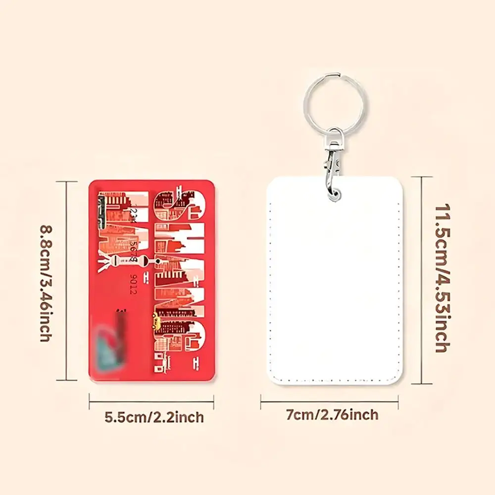 No Im not a Human NINAH Premium PU Leather Card Holder Card Case with Metal Carabiner,Customizable Design for Daily Use view 4