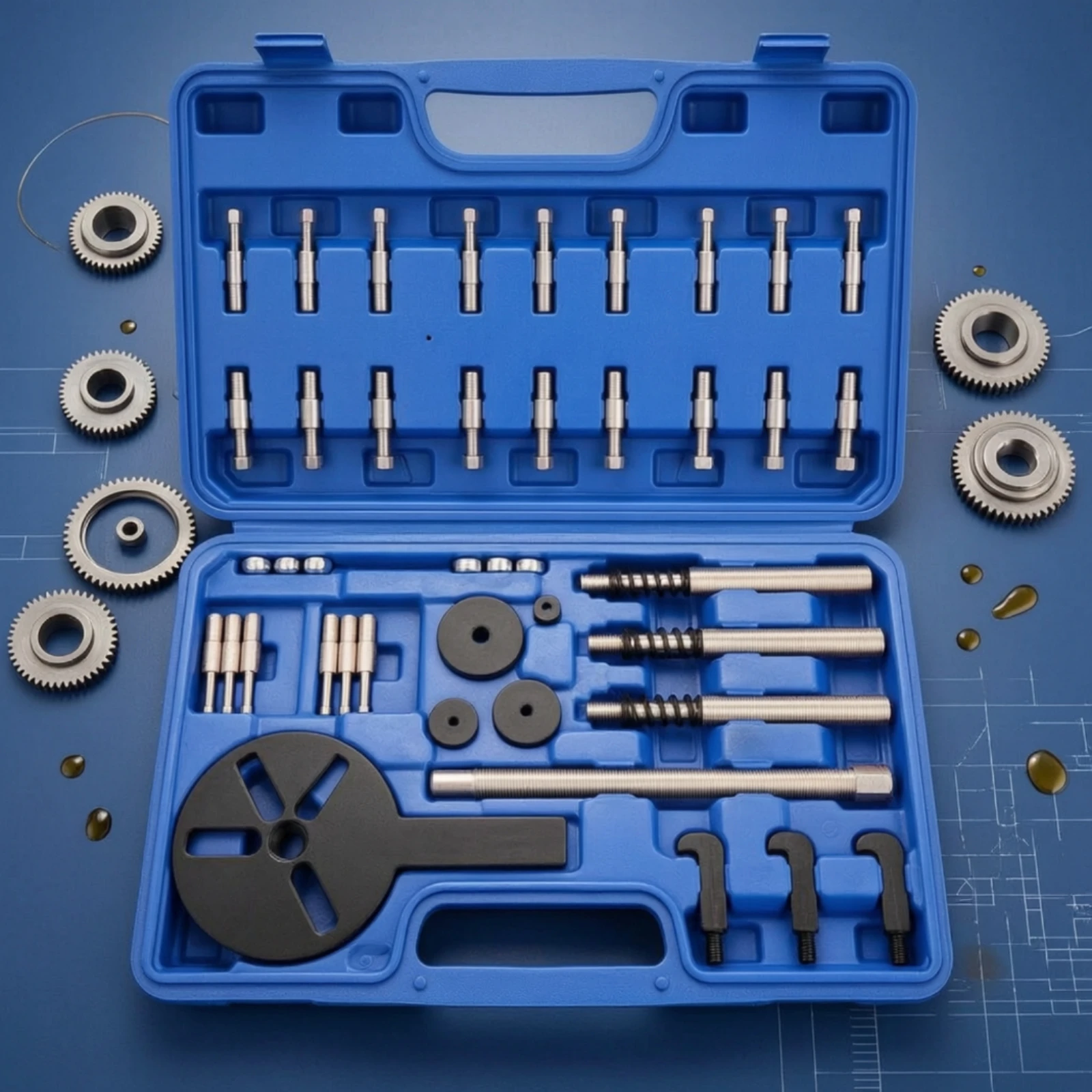 42 Pieces Bearing Removal Tool Kit Heat Treated Bearing Puller Kit with Carrying Case Hub Extractor Puller Anti-Slip