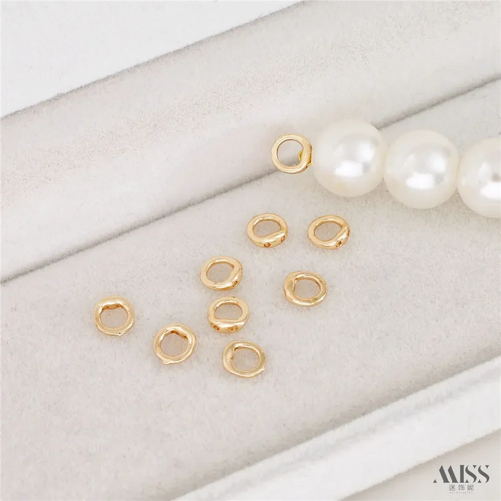 14K vergulde geperforeerde sluiting lus DIY parel armband ketting string connector dubbel gat sieraden maken accessoire