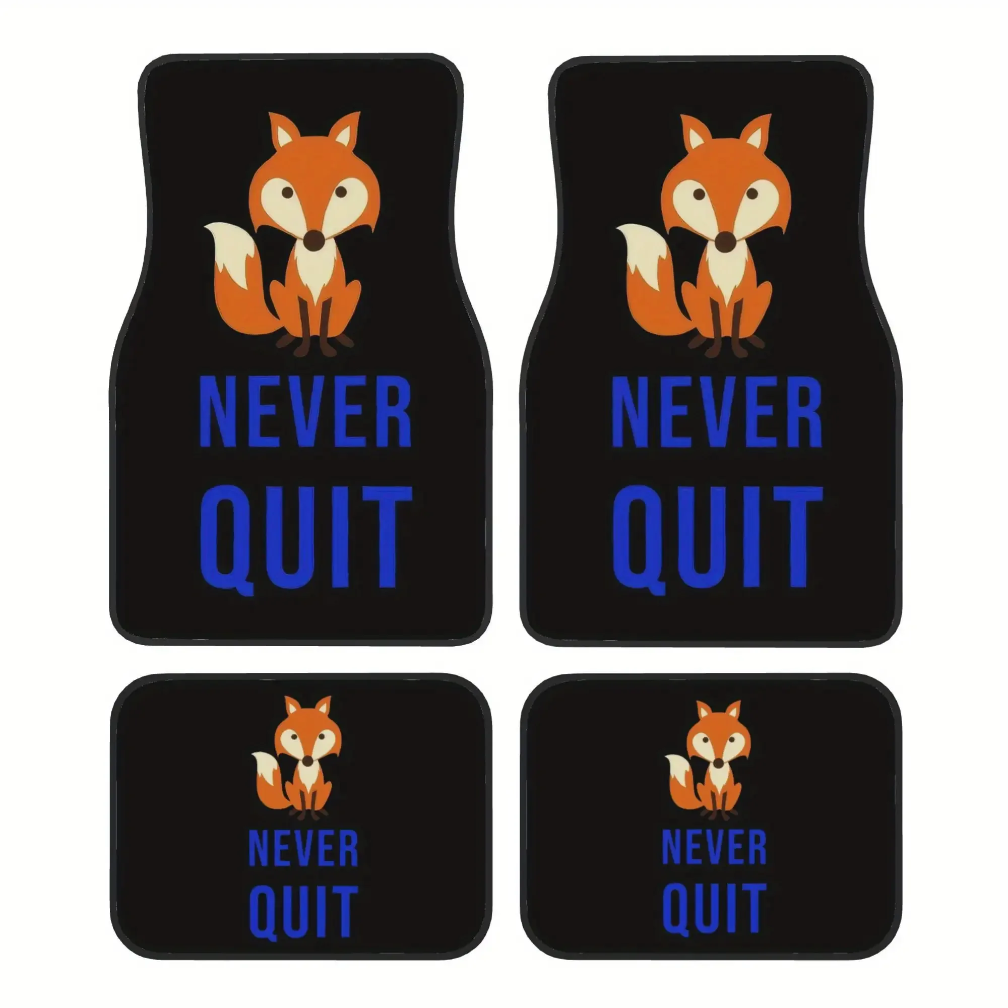 4 alfombrillas para coche Foxes Never Quit Leicester LCFC City, duraderas, aptas para vehículos, diseño divertido, regalo ideal para aficionados, vehículos