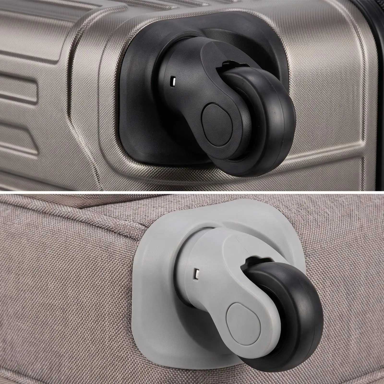 Luggage Wheel Replacement Caster for Suitcase Swivel Design Square Base PVC PP Zinc Alloy Material for Airport Travel Bag