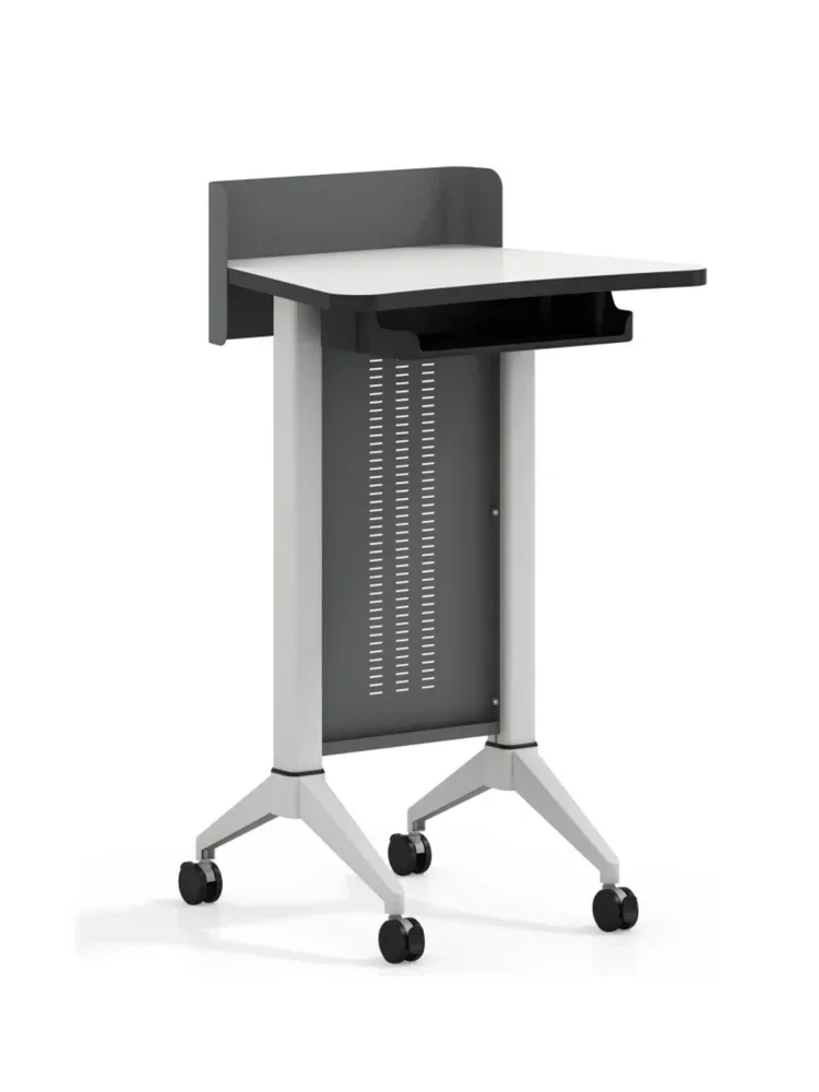 Office Furniture Lectern, School Teacher's Reception Table, Welcome Desk, Moderator Podium, Consultation Desk, Rostrum, Move