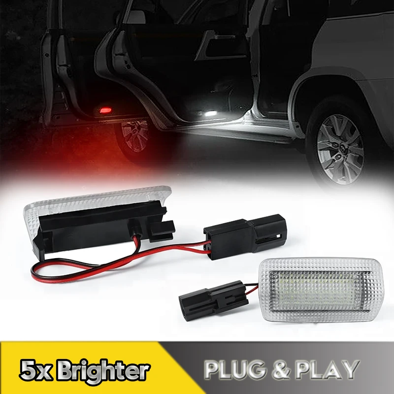 2Pcs Car LED Door Lights Courtesy Lamps For Toyota Land Cruiser Corolla Camry Prius Highlander 4Runner Wish Lexus LX470 IS250