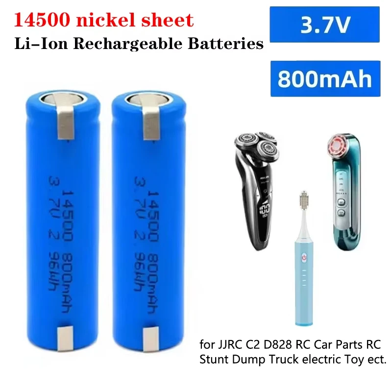 14500 Battery 3.7V 800mAh Lithium Rechargeable Batterie for JJRC C2 D828 Remote Control Car Toy Electric Shaver Toothbrush Razor