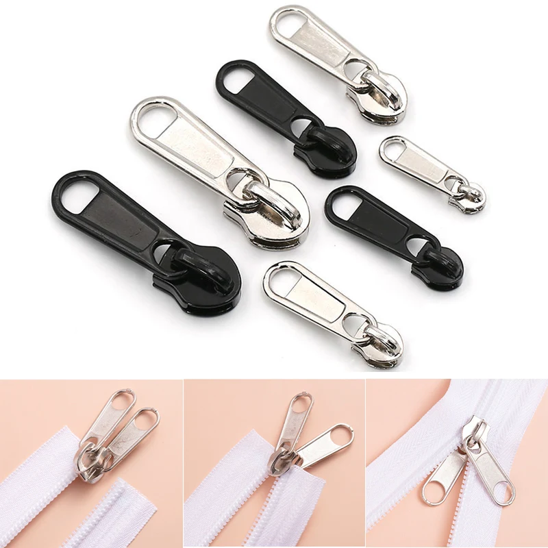 

8PC Metal Zipper Head Universal Instant Fix Zipper Repair Kit Replacement Zip Slider Teeth Rescue New Design Zippers For Sew