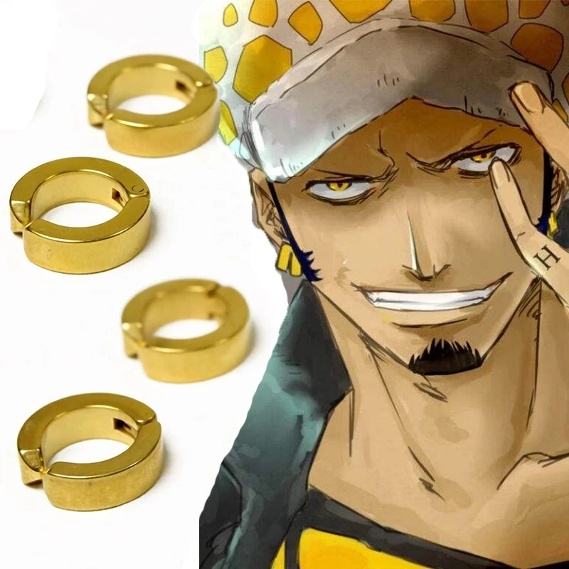Anime Earrings Sauron Zoro Dripping Male Earrings Fake Clip Magnet Acier Inoxydable Inox Earring Clip On Drop No Piercing Gift image 4