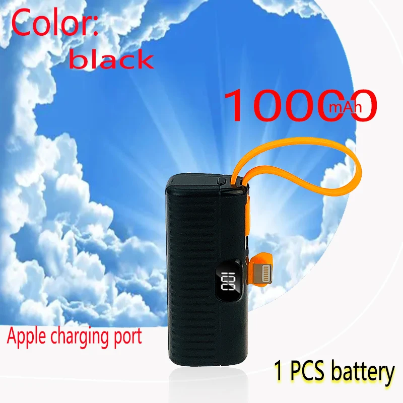 10000mAh Mini Power Bank Bracket Capsule Built in Cable Portable Fast Charging External Battery PowerBank For iPhone New