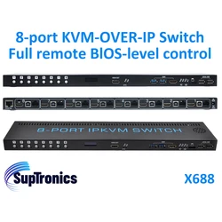 SupTronics Raspberry Pi based 8 port IPKVM switch KVM over IP PIKVM X688