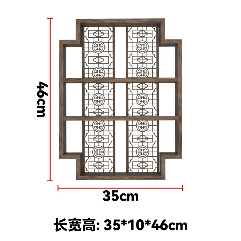 New Chinese-style solid wood teacup rack, simple desktop storage display stand for tea room, wooden tea set