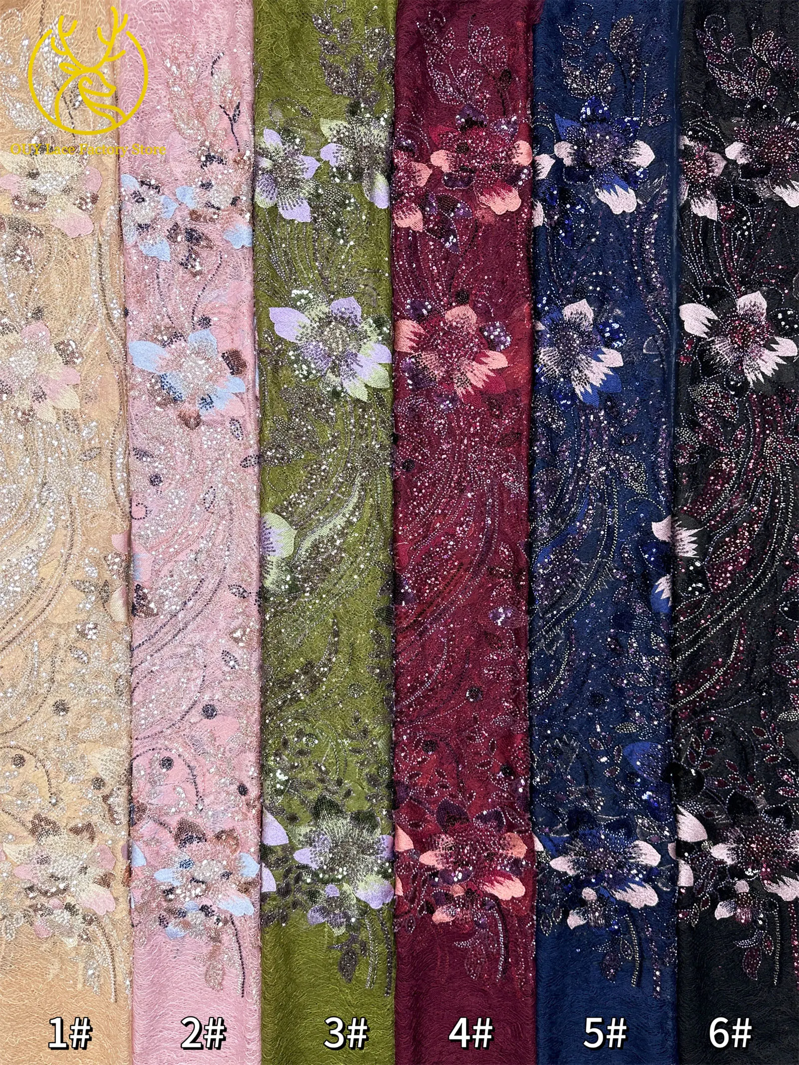 2026 Neues Design Afrikanischer 3D-Blumen-Stickerei Tüll-Netzstoff Nigerianische Französische Perlen-Pailletten-Spitze für Hochzeitskleider – Detail 14