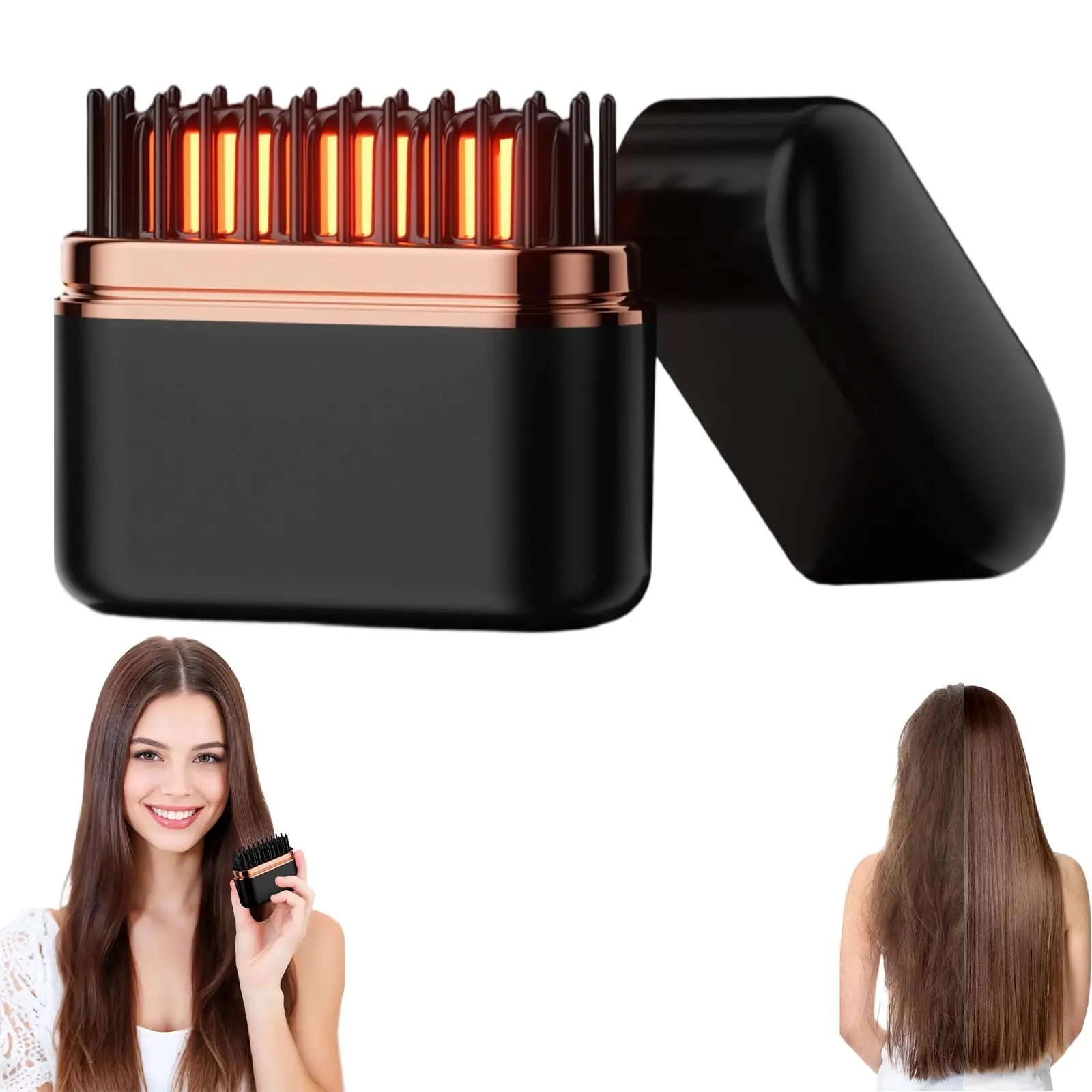 

2026 New Mini Hair Straightener Portable Electric Hair Straightener Brush Cordless Straightening Hot Comb for Travel