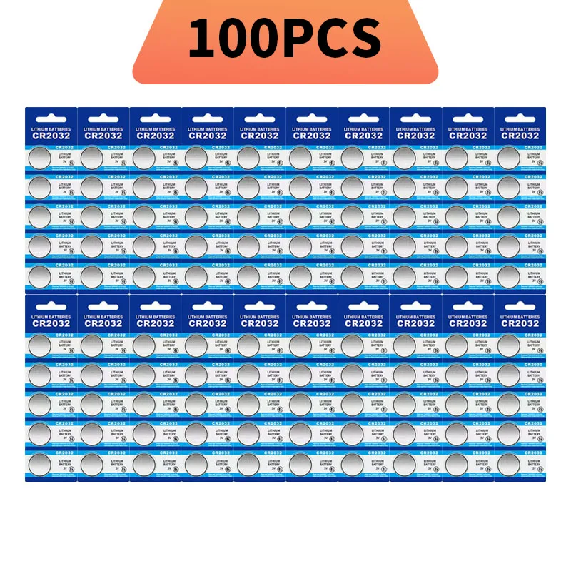 2–100 Stück CR2032 3 V Lithium-Batterie, für Autoschlüsselanhänger, Uhr, Taschenrechner, Spielzeug, Glukosemessgerät, Skala, Großhandel mit Knopfzellenbatterien