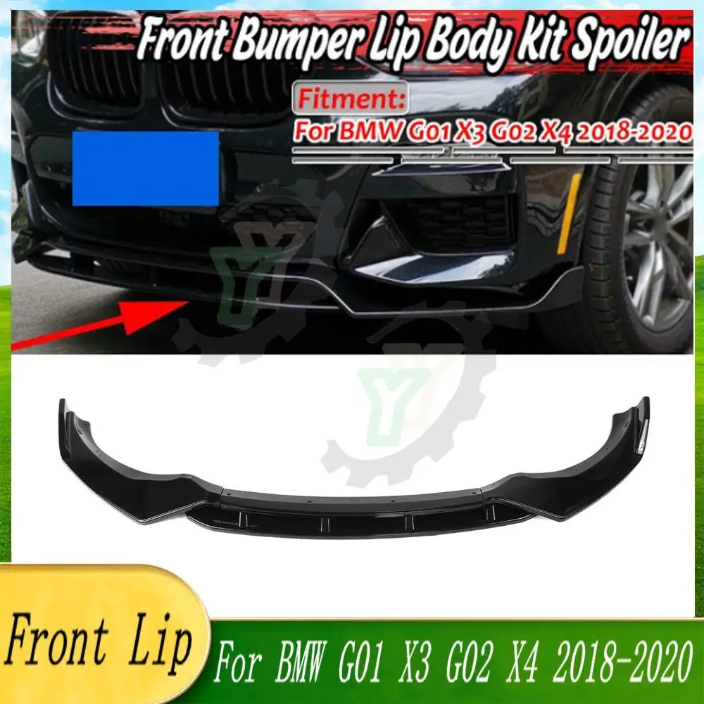 

18 19 20 Car Front Bumper Lip Spoiler Splitter Diffuser Detachable Body Kit Cover Guard For BMW G01 X3 G02 X4 2018 2019 2020