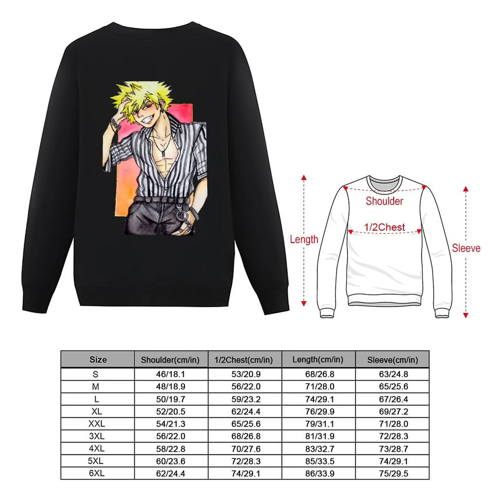 Katsuki Bakugou Watercolor Pullover anime clothes clothes for men men's clothes tracksuit winter man sweatshirt
