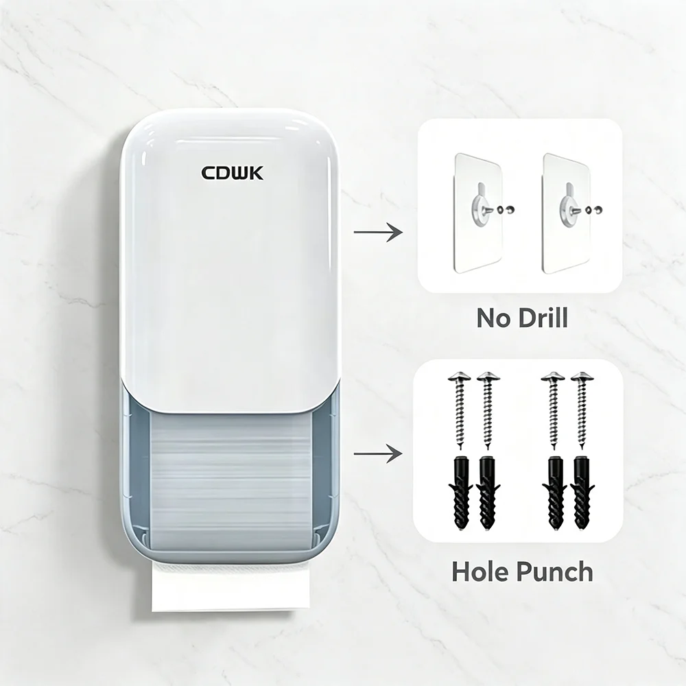 Wall Mounted Paper Towel Dispenser Waterproof Lockable Hand Paper Towel Holder Dustproof Tissue Dispenser Commercial Use
